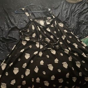 Black owl dress with corset front design